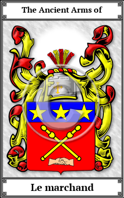 Le marchand Family Crest Download (JPG) Book Plated - 600 DPI